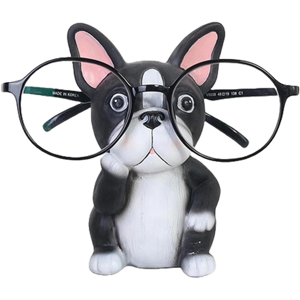 SAKURAN Eyeglass Glasses Desktop Cute Interior Office Compatible Stand, Animal-Shaped Holder, Storage, Convenient, Design, Decor, (Boston Terrier)