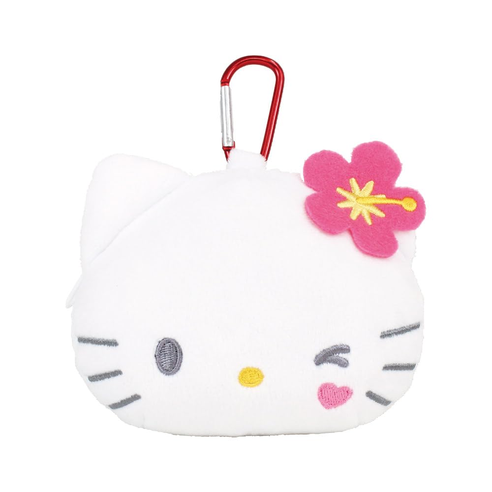 Tees Factory Sanrio Characters Plush Zipper Mascot with Y2K Hello H120 X W185 X D55mm Carabiner, Kitty, Approx. (excluding Parts), SR-5546708KT