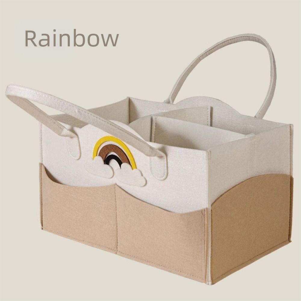 Felt Material Nursery Storage Bin Cartoon Print Baby Diaper Holder  Nursery Essentials