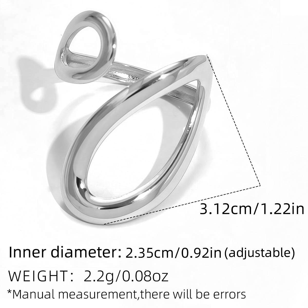 

Fashion Hollow Two tone Water Drop Design Rings For Women Stainless Steel 18K Gold Plated Waterproof Aesthetic Zircon For Daily resizable
