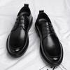 Leather Shoes Men's Four Seasons British Casual Black Height-increasing Wedding Groom Shoes 2025