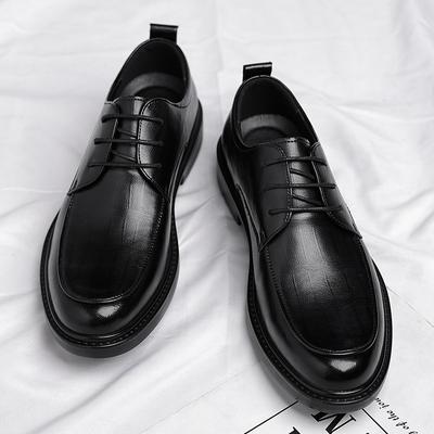 Lederschuhe Herren Vier Jahreszeiten Britisch Lässig Schwarz Höhenerhöhend Hochzeit Bräutigamschuhe 2025