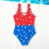 New One-piece Kids Swimsuit Girls Patchwork Star Pattern Swimwear Summer Beach Wear Swimming Suit for Girls 5-14Years