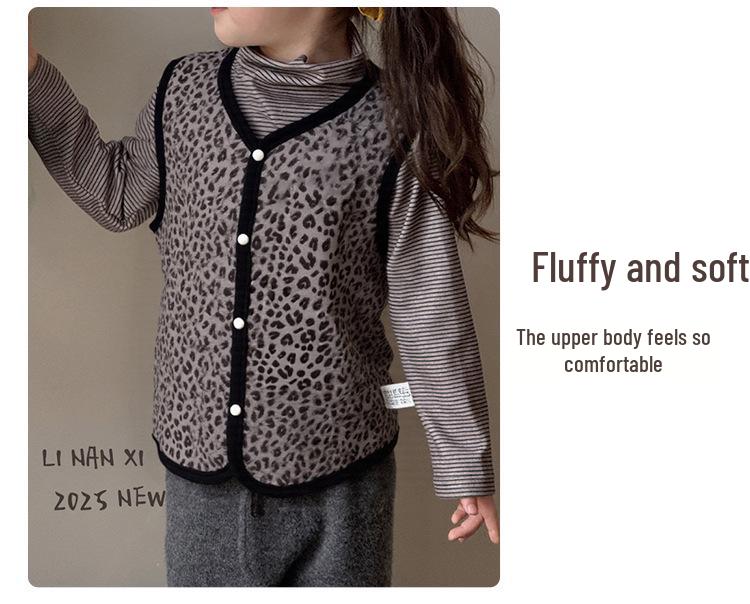 88301 Kids' Fashionable Fleece Vest - 2025 Autumn/Winter Warm Sleeveless Jacket