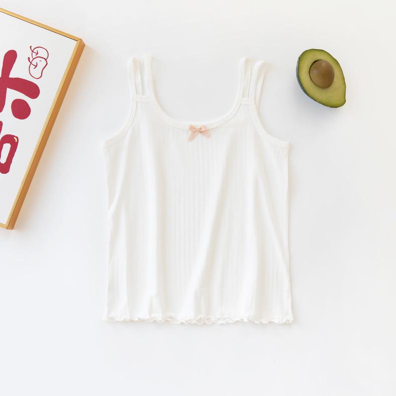 Children's Summer Strappy Tank Top with Sweet Bow - Comfortable Modal Fabric