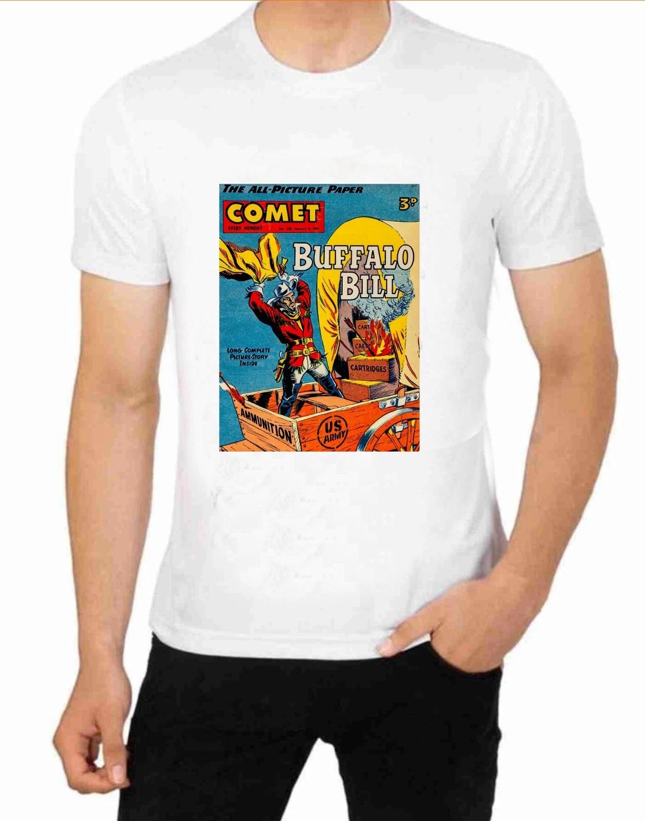 Buffalo Bill Comic Book T-Shirt Retro Art Vintage Prints Apparel S