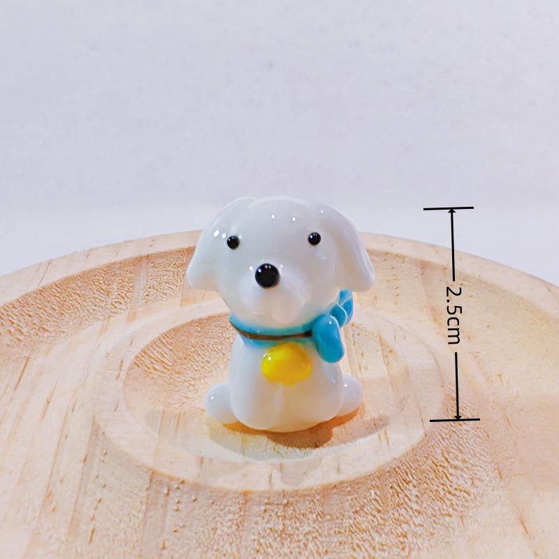 Miniature Glass Cute Animal Figurine Ornaments Household Tabletop Study Room Garden Cartoon Animal Model Decorations Accessories