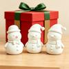 Holiday Hanging Decorations 3D Printed Snowman Figurine, Small Tabletop Statue with White Figures for Crafts Scarf/Necktie, Decorative Ornament Desk,