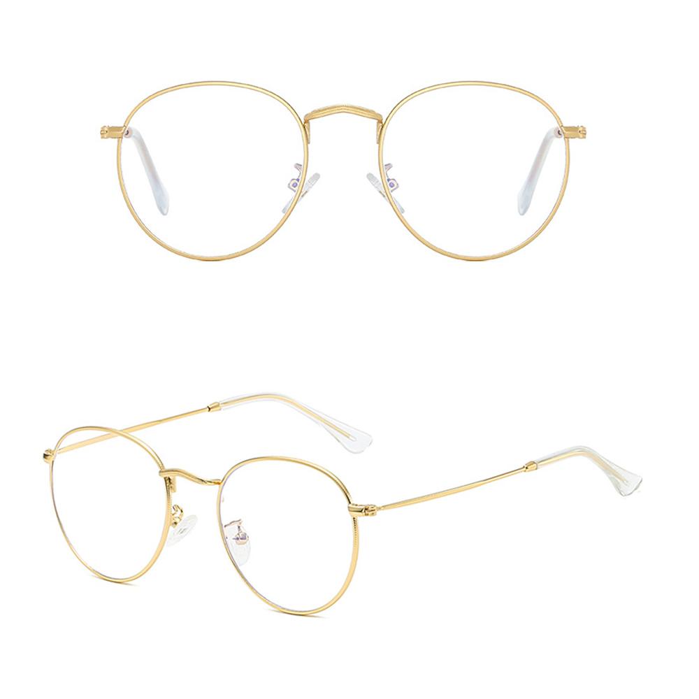 Blue Light Blocking Glasses Comfortable Metal Oval Round Glasses Transparent Decorative Glasses Strong Vintage Eyepiece