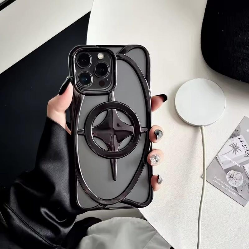 3D Plating Star Hollow Magnetic For Magsafe Case for iPhone 16 15 14 13 12 11 Pro Max Plus Dissipate Heat Cool Shockproof Cover
