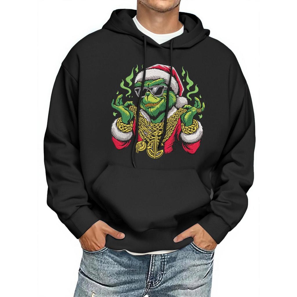 Men's Print Hooded Sweatshirt Long-Sleeve Casual Pullover Hoodie Hooded Sweatshirt