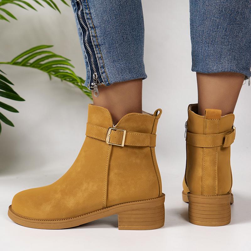 Коричневые ботильоны из искусственной замши для женщин — фото 4