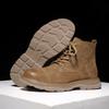 Mode England Stil Herrenmode Cowboy Arbeitsstiefel Schnürschuhe Kuhveloursleder Schuhe Outdoor Wüstenstiefel Schick Plateau Knöchel Botas