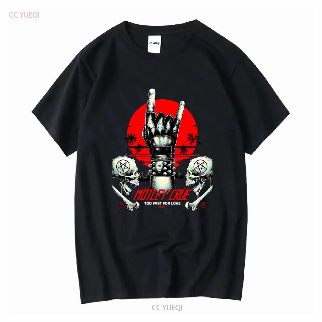 Blandad Besättning För Snabb För Kärlek Tungmetall Rock Bomulls T-shirt S 3XL vintage Tvättad Vardaglig Andningsbar mode Snygg Unisex