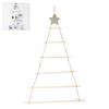 Wooden Hanging Ornaments with Star and Rope  Decoration for Wall Christmas Tree