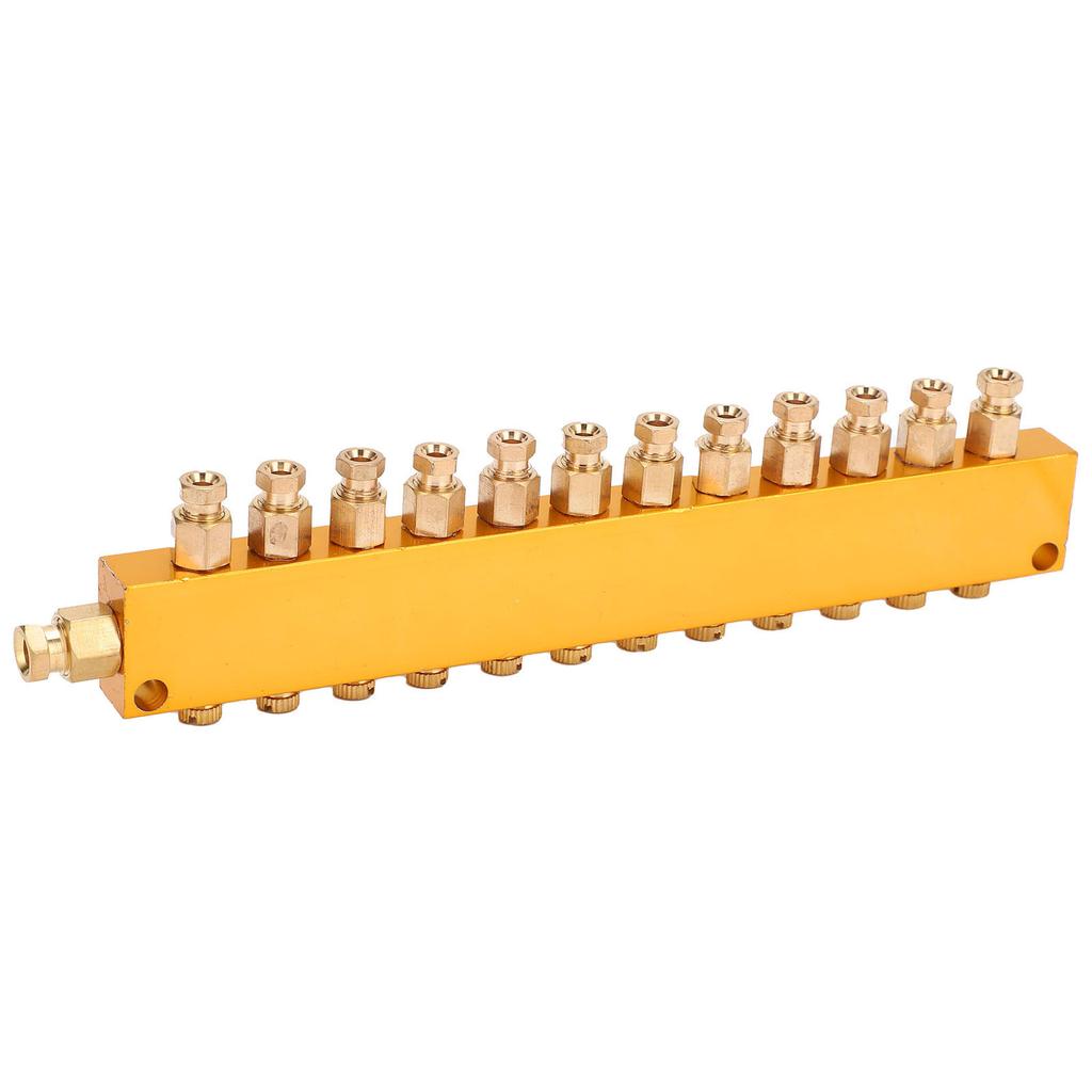 Oljedistributør Justerbar Messing Smøring Stempel Separator Fordeler Ventil Smøresystem 1 inn 12 ut