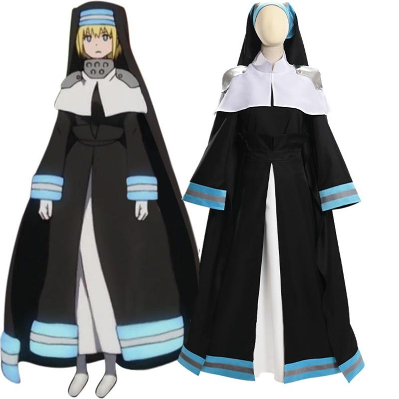 High-quality Flame Fire Brigade Alice Nun C Dress Firefighter Nun Dress Anime Cosplay Costume