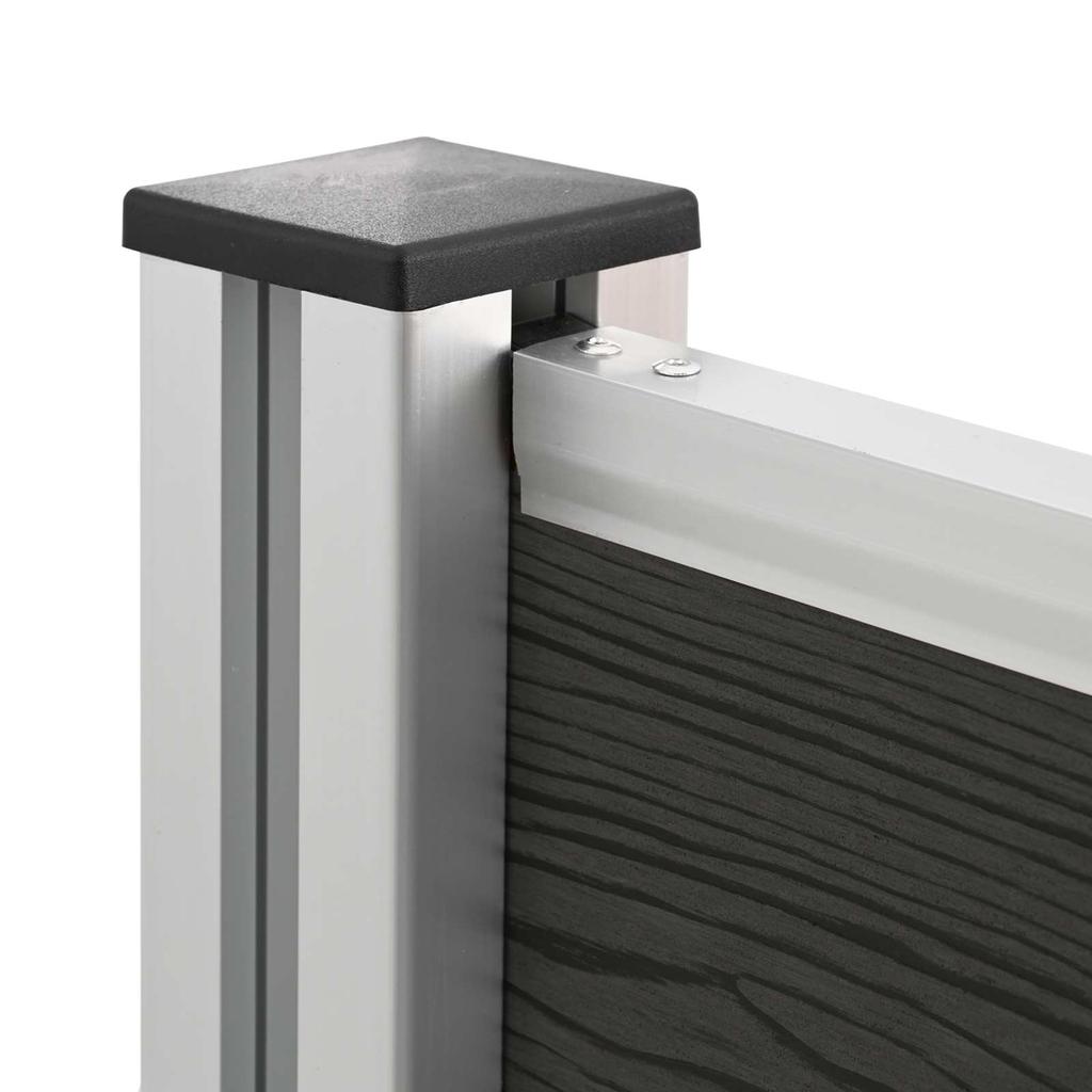 Waste Bin Fence Gray 85 X 12 X 115 Cm Aluminum and WPC
