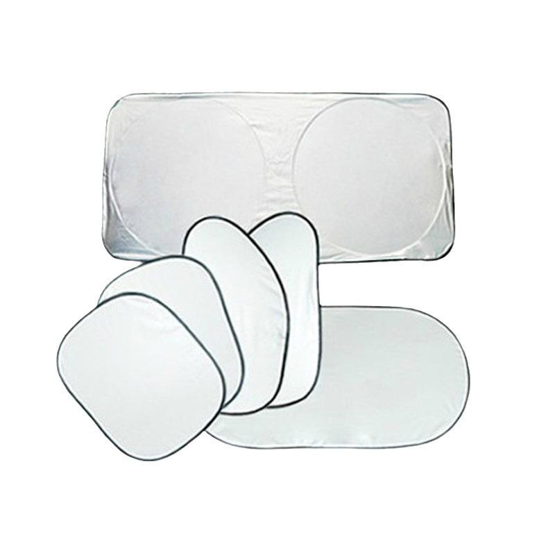 6-Piece Car Sunshade Set: Silver Coated Heat Insulation for Windshield, Side, & Rear Windows