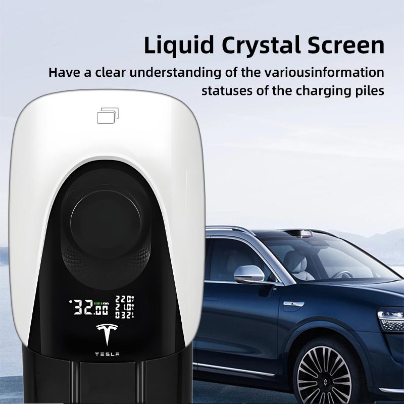 Tesla 7KW IEC62196-2 Type2 32A EV 3Phase For Skoda Enyaq Smart Car Battery Fast Automatic Charger Pile Connect Phone APP Control