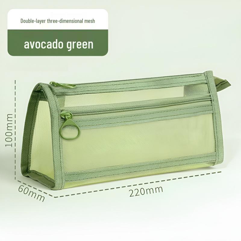 Doppellagiges, transparentes Netz-Federmäppchen mit großer Kapazität: Einfache, Stilvolle Schlampermappe mit Mehreren Fächern