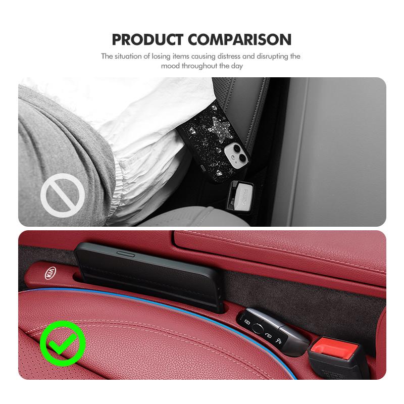 2pcs Car Seat Gap Filler Side Seam Plug Strip Styling For KIA K5 K2 Rio Optima Sportage Venga Sorento Stonic Forte