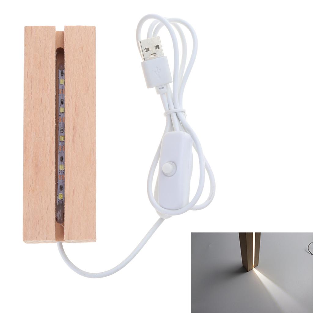 LED Wood Display Base 8 Colors Rectangle Display Pedestal Lights Display Base Wooden Lighted Base Stand for Resin Art
