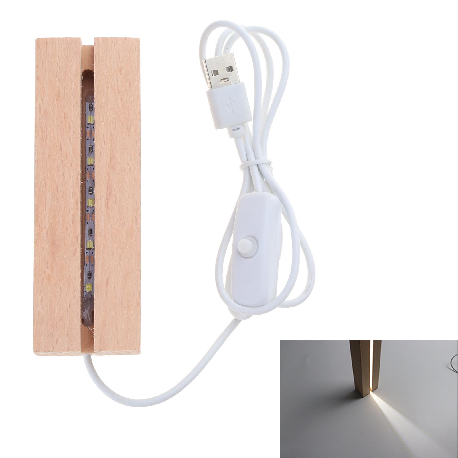 

Светодиодная деревянная подставка для дисплея 8 цветов, прямоугольная подставка для дисплея, подставка для дисплея, деревянная подставка для искусства из смолы белый