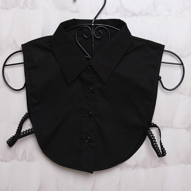 Women Cotton Crystal Fake Collar Blouse Vintage Solid Detachable Shirt Collar False Lapel Blouse Top Women Clothes Accessories