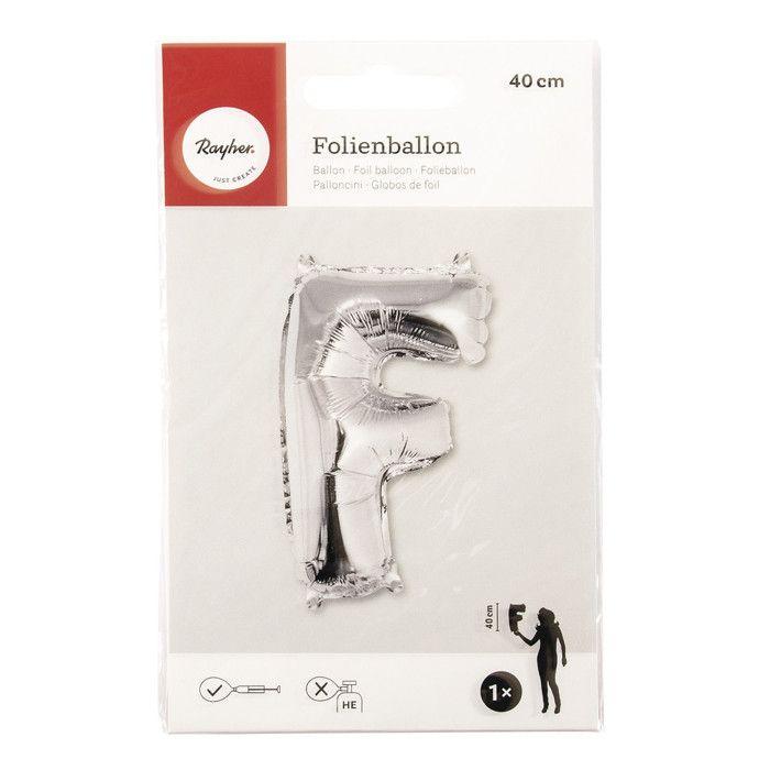 Ballon Lettre F, 40cm, 1pce. , argent