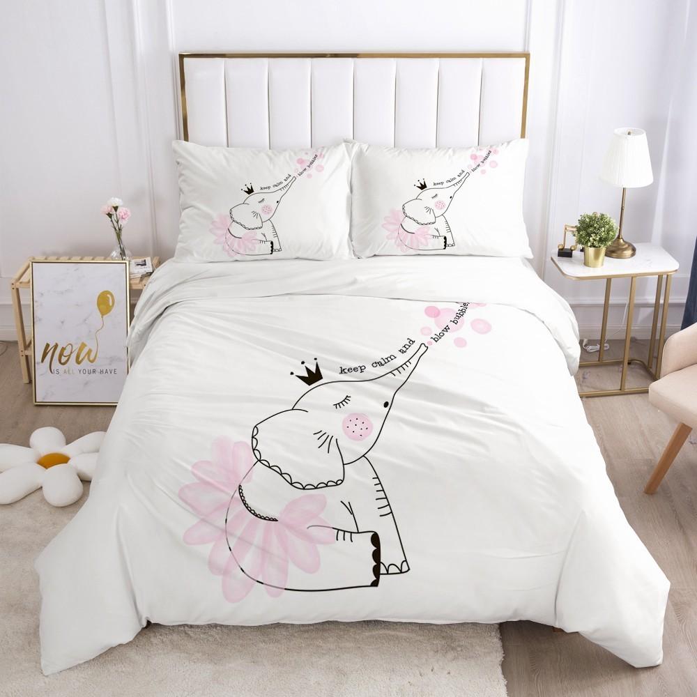 Comforter Cartoon King Size Cute Magic Girl My Little Princess Pattern Bedding Set For Girl Kid Polyester Pink
