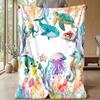 Underwater Fantasy Turtle Theme blanket Lightweight Warm Flannel Blanket Decorative Throw Blanket for Home Decoration
