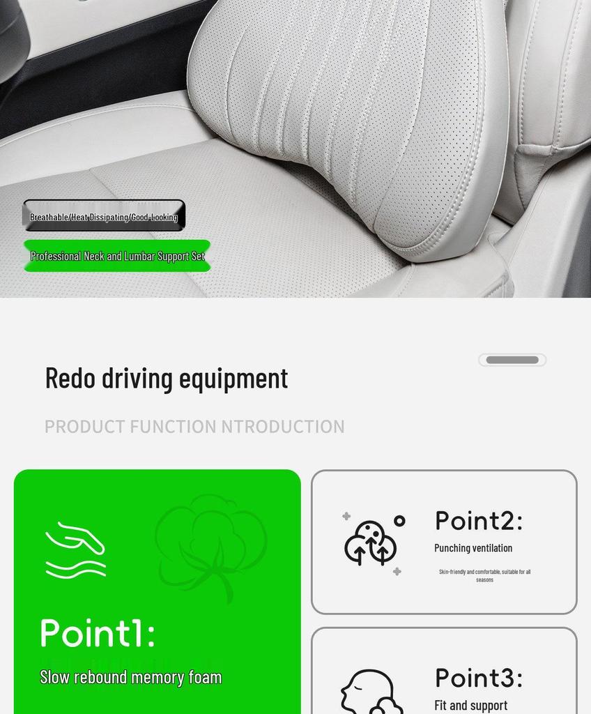 Zeekr 001/009/007 Car Headrest Neck & Lumbar Support Pillow Cushion