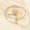 Gold and Silver Small Ball Clip Large Ball Level Bracelet Ring Set Women's Simple Fashion Personalized Wrist Finger Jewelry