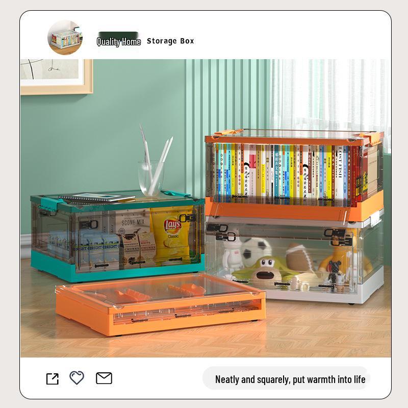 Large Foldable Three-door Student Book & Clothing Organizer Box