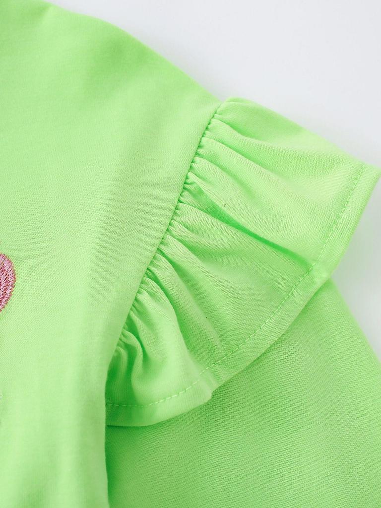 26-year Collection: Girls' Long Sleeve Lace T-shirt - Butterfly & Flower Embroidery, Round Neck, Autumn/Winter