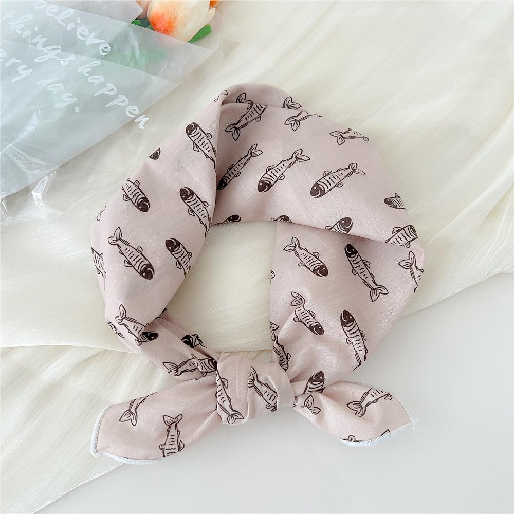 58 Cotton Linen Small Square Silk Scarf for Women - Spring/Autumn/Summer Korean Style Headband & Decorative Scarf