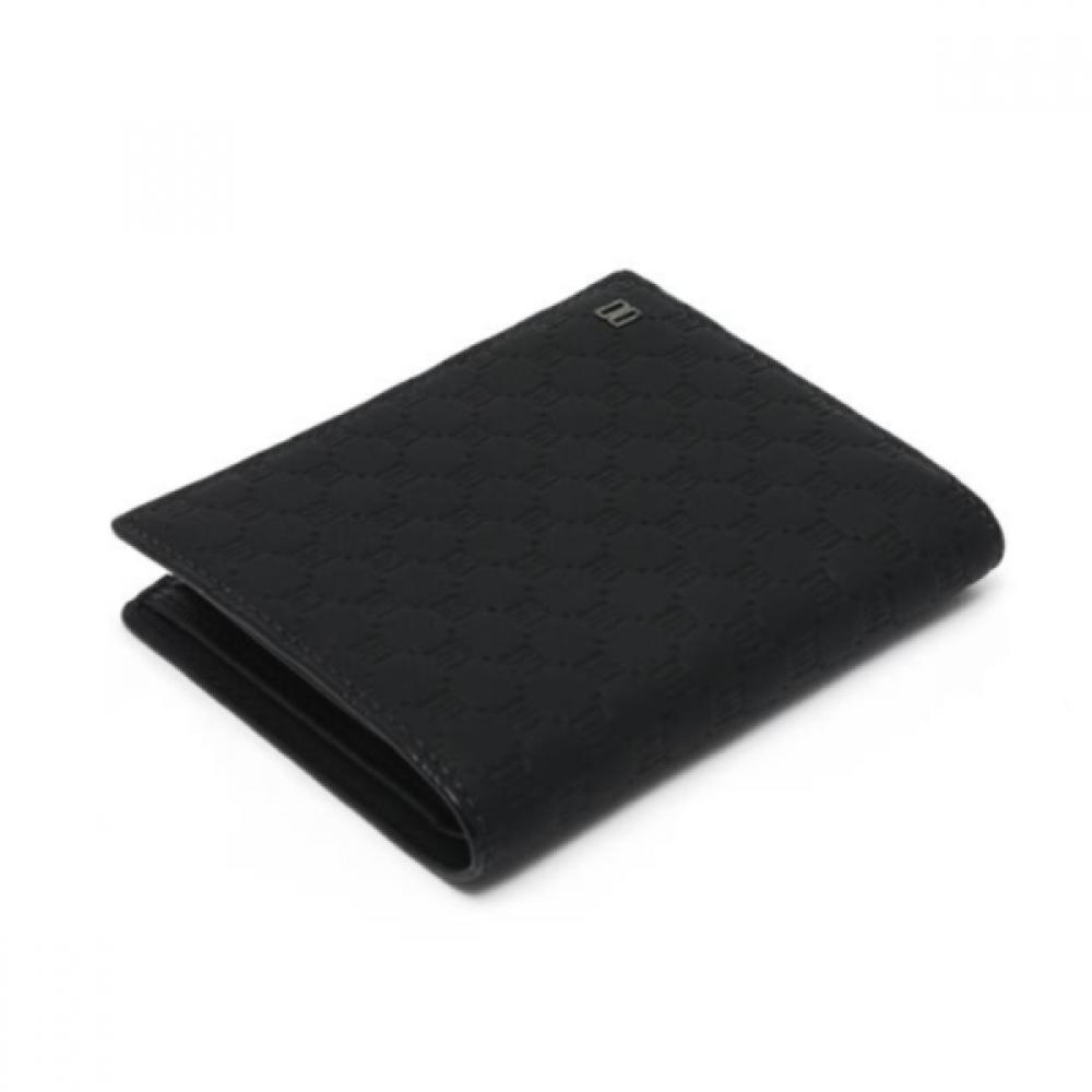 Daks Black Matte Leather Card Case With Dd Plate Logo Dbwa1e365bk