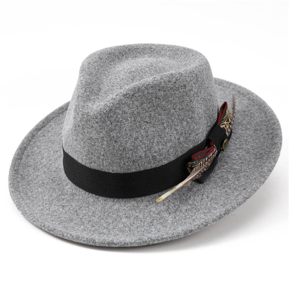 Panama Topper Hat Fedora Hat Bucket Hat Casual Feather Fedora Hat Cowgirl Party Decorations Style 3
