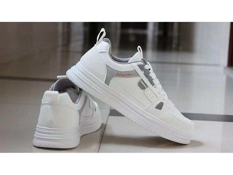 Men's White Plus Velvet Black Skateboard Shoes - Fashionable Autumn Casual Sneakers
