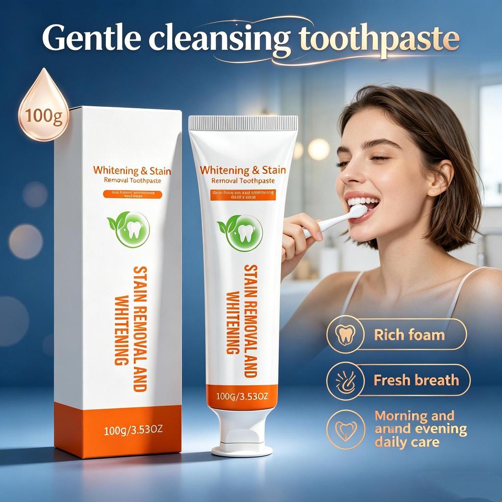 AMZ Dentifricio Delicato Per Alito Fresco Idrossiapatite Silice Idrata Rimuovi Macchie Dentali Igiene Orale Quotidiana 100g