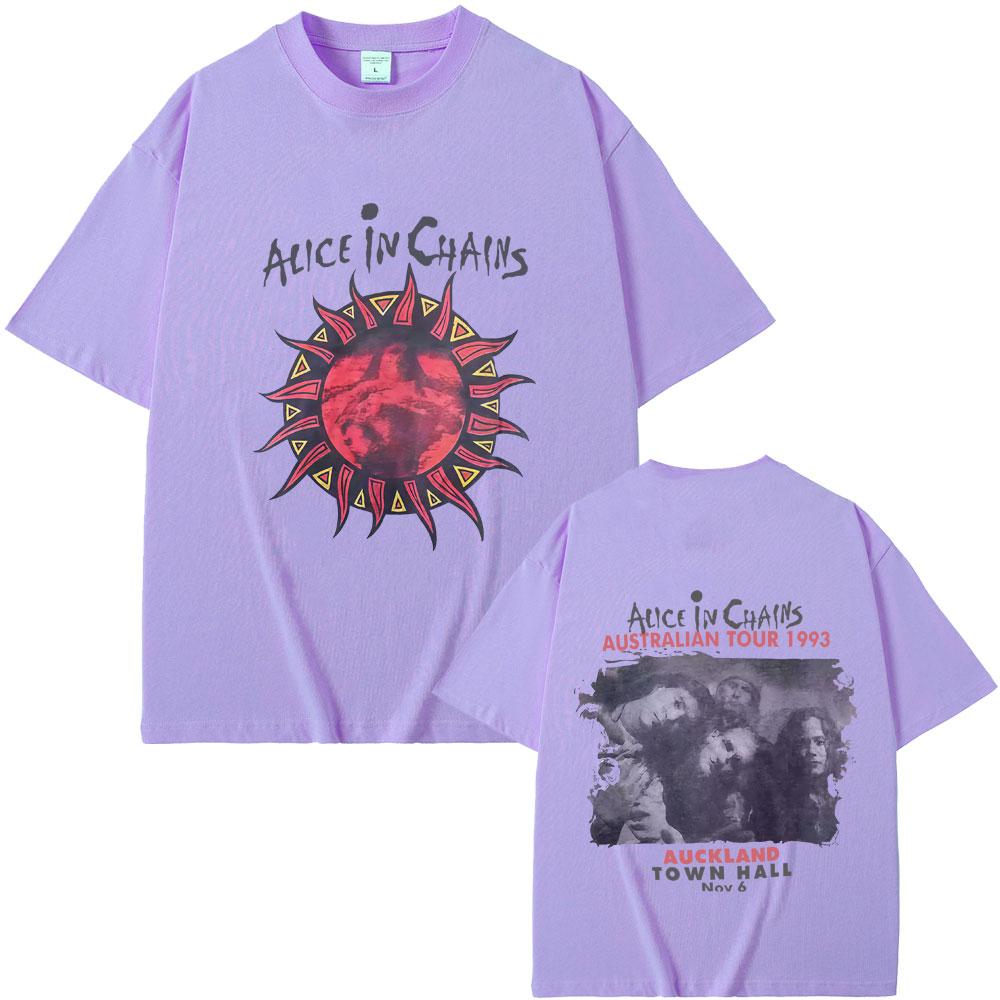 Rock Band Alice in Chains Tour 1993 T-shirt Men Women Casual Soft Cotton T Shirts Men's Gothic Punk Oversized Crewneck Tshirt