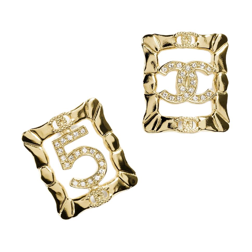 

Chanel Double C Shaped Square Metal Earrings Women Earrings Gold ABD752-B17419-NZA50 F,Gold