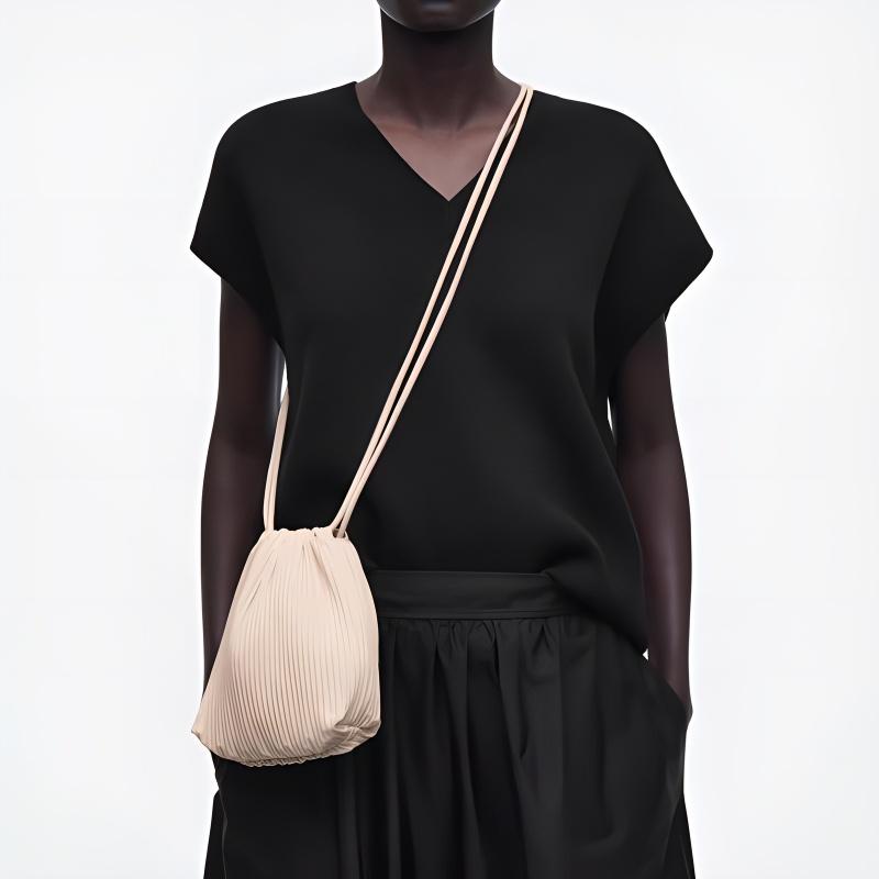 New COS Polyester Crossbody Bag Medium Size Women's Beige 1283865002