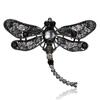 Retro Brooches Pin Brooch Big Dragonfly Pin Fine Craftsmanship Brooch Silk Scarf Buckle Rhinestone Animal BroochVintage Jewelry