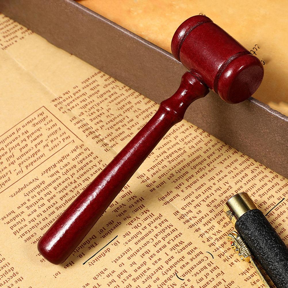 2 Pcs Wooden Judge Gavel Solid Wood Hammer Auction Gavel Role Gift For Chairman Law Student Costume Accessory Home
