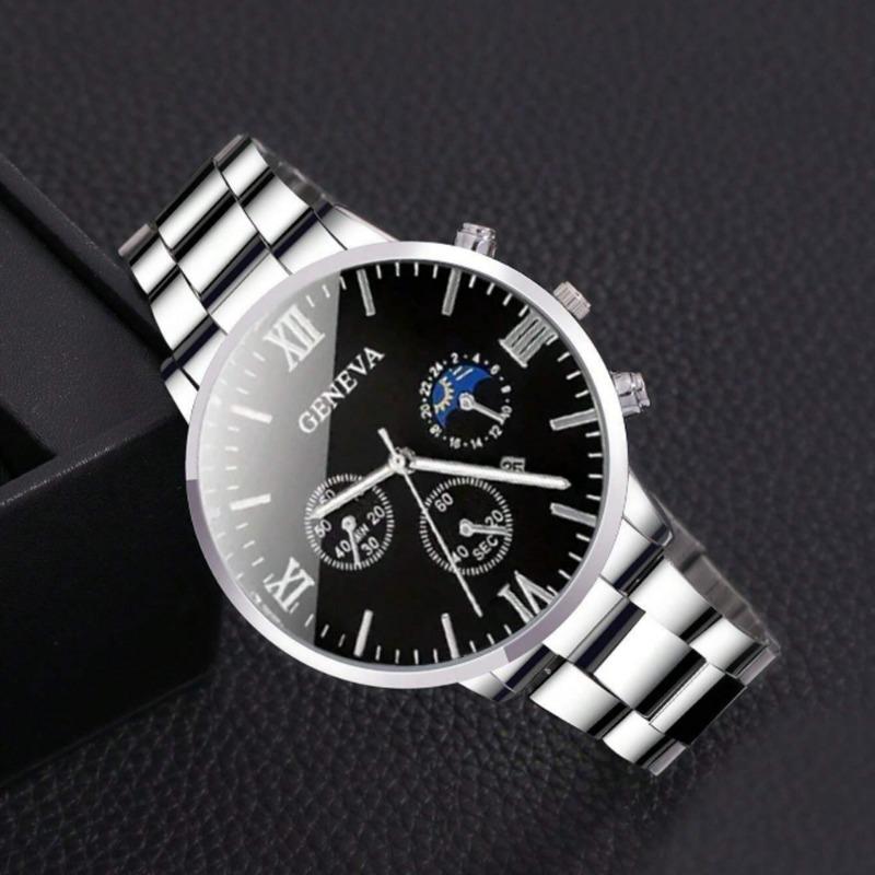 Watch Men's Roman Face Quartz Watch Business Premium Watch Accessories Set