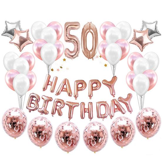 Happy Birthday Number Star Balloons Confettis Set Home Restaurant Party Decor