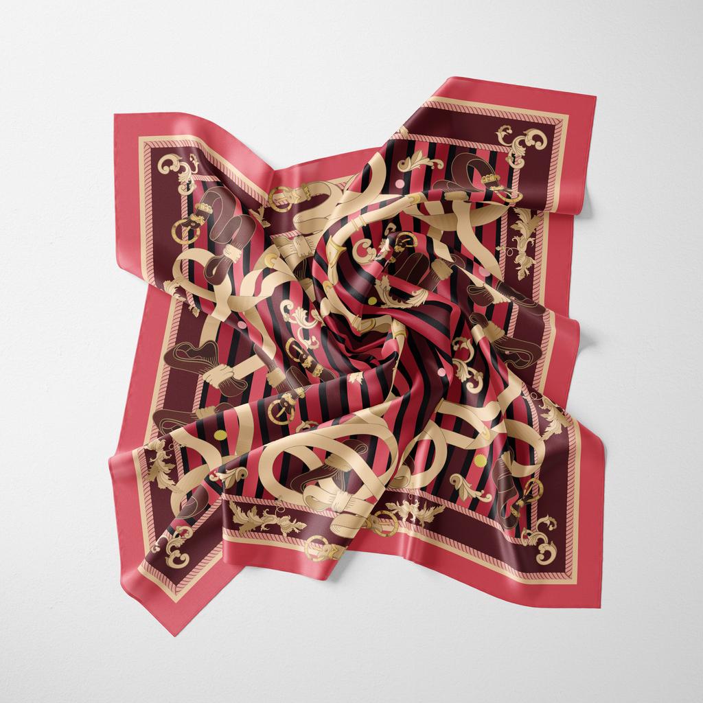 Fashion Silk Satin Hair Scarf Women Handkerchief Printed Female Square Head Bandana Small Neck Muffler Hijab Lady Girl