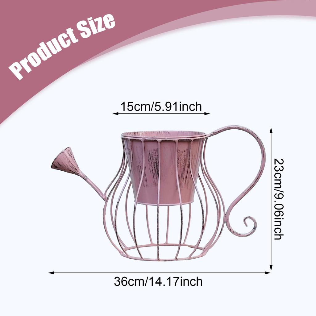 Văzătoare în formă de stropitoare Ghiveci pentru plante Ghiveci de flori Decorațiune pentru casă Cadou unic cu mâner Ghiveci rustic din fier Ghiveci de flori pentru grădină în aer liber